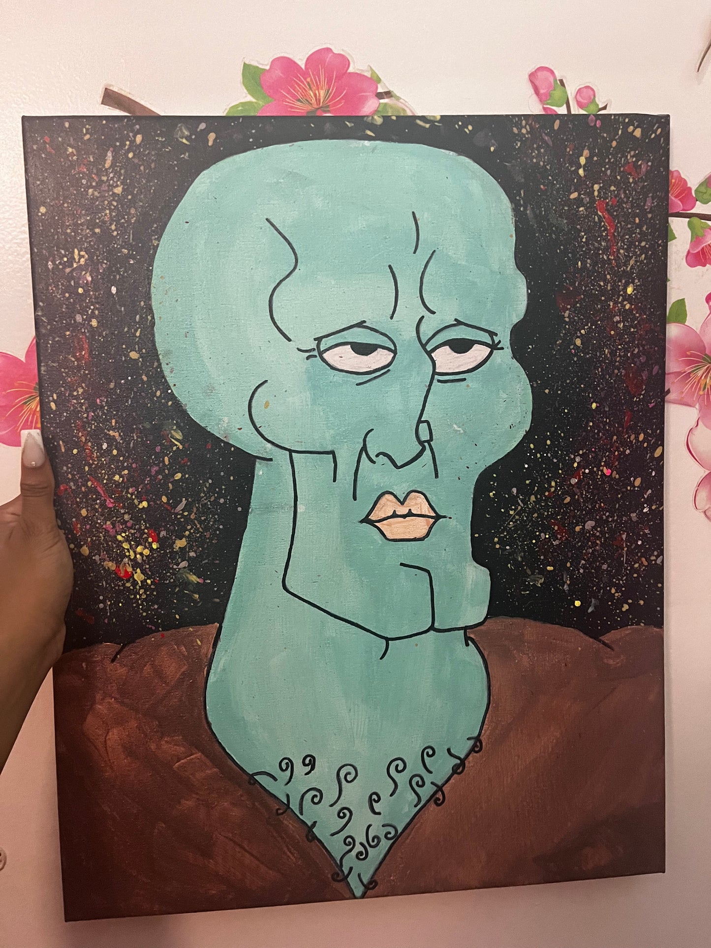 Custom Squidward, strong face, SpongeBob, painting